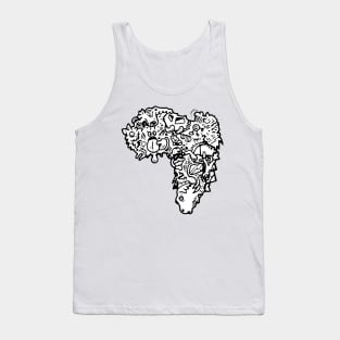 Continent of South America Doodle Art Tank Top